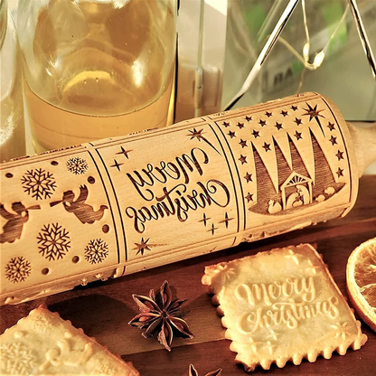 Embossed Cookie Rolling Pin with Amazing Designs